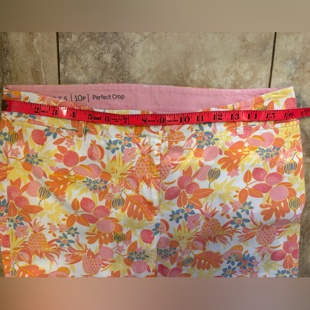 Talbots Perfect Crop Pants in Fruit & Flowers Print Women’s 10 Petite - Picture 10 of 12